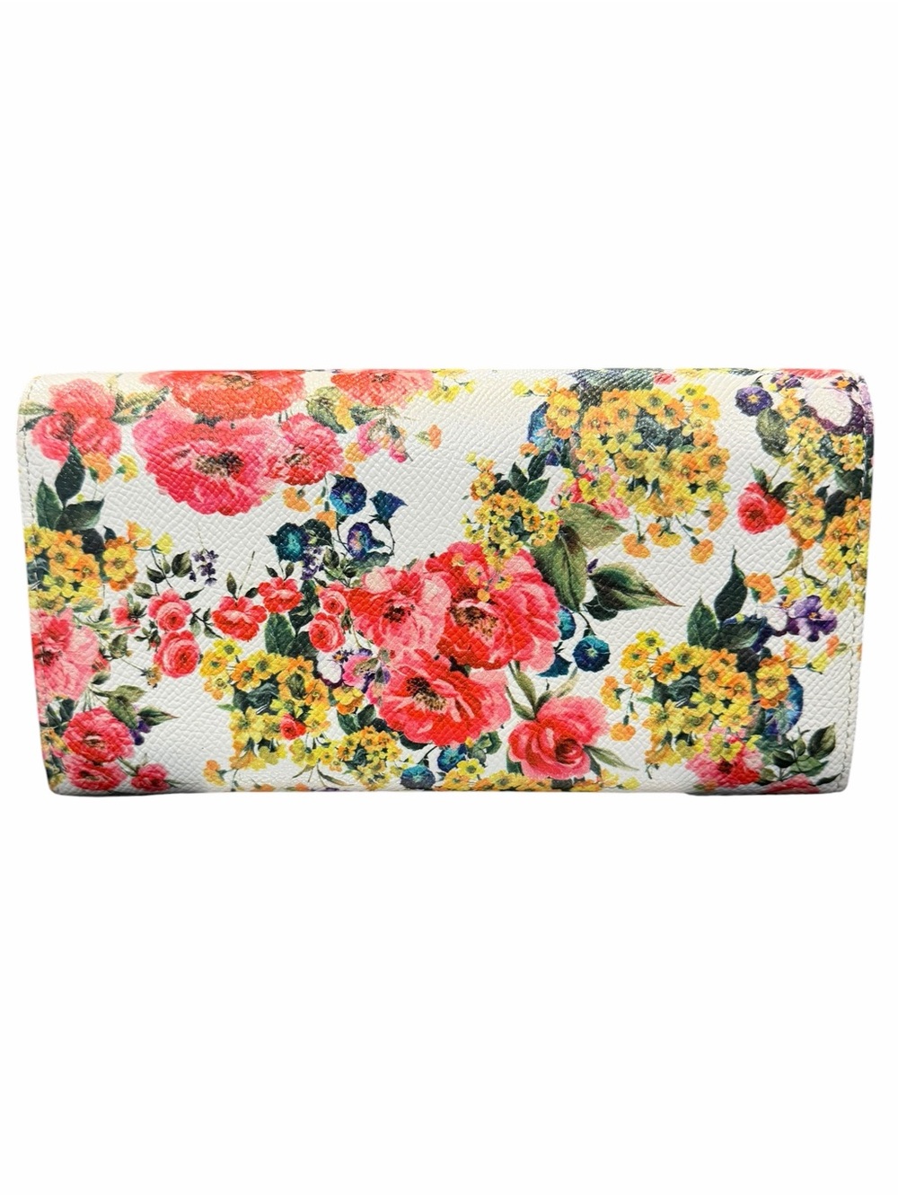 Dolce & Gabbana White Floral Envelope Wallet with Multicolor Bouquet Print - Picture 7 of 9